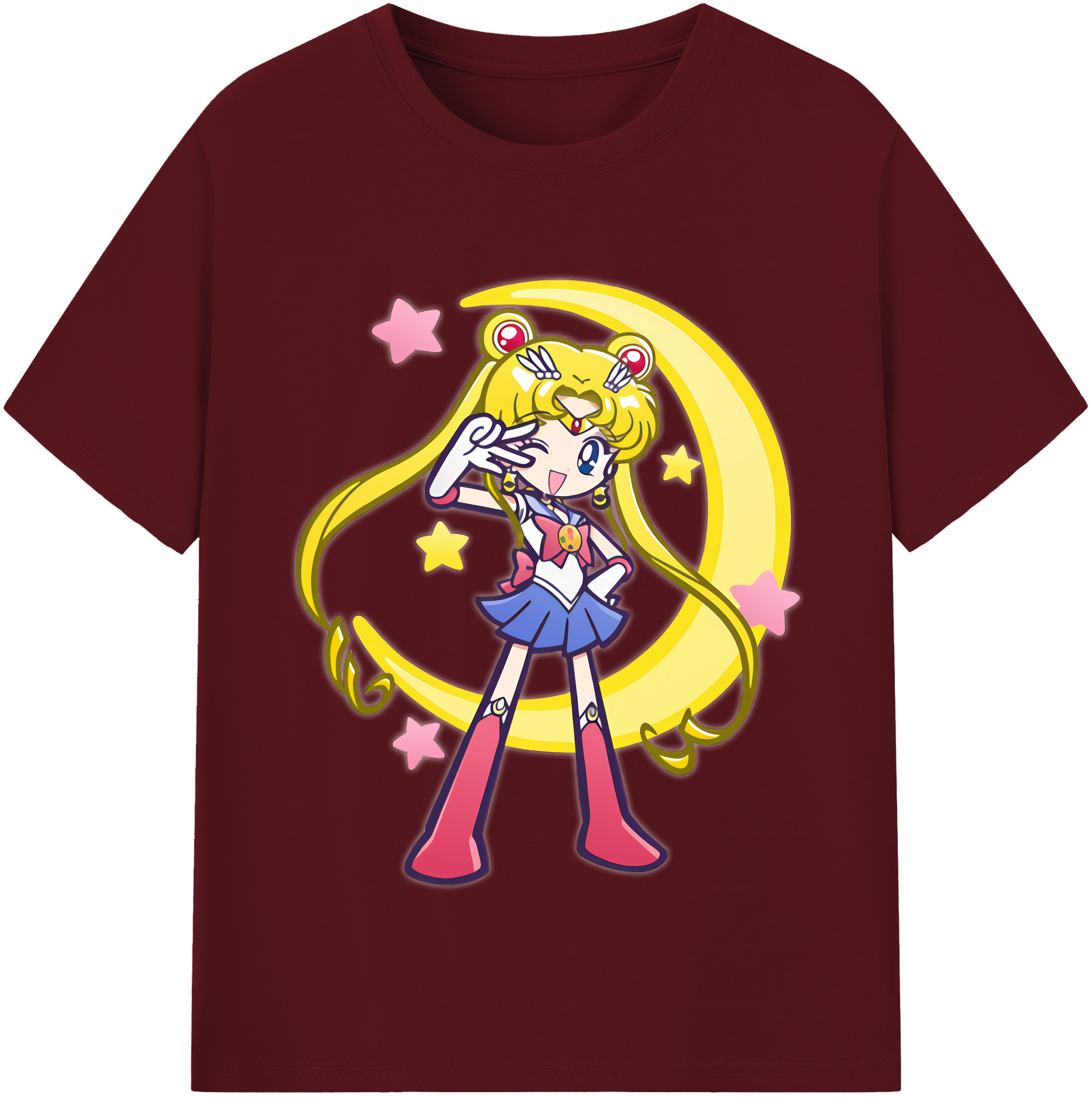 （画像用） 美少女戦士セーラームーン 月野 うさぎ つきの うさぎ Sailor Moon Tsukino Usagi 綿100％半袖Tシャツ（フロントプリント）